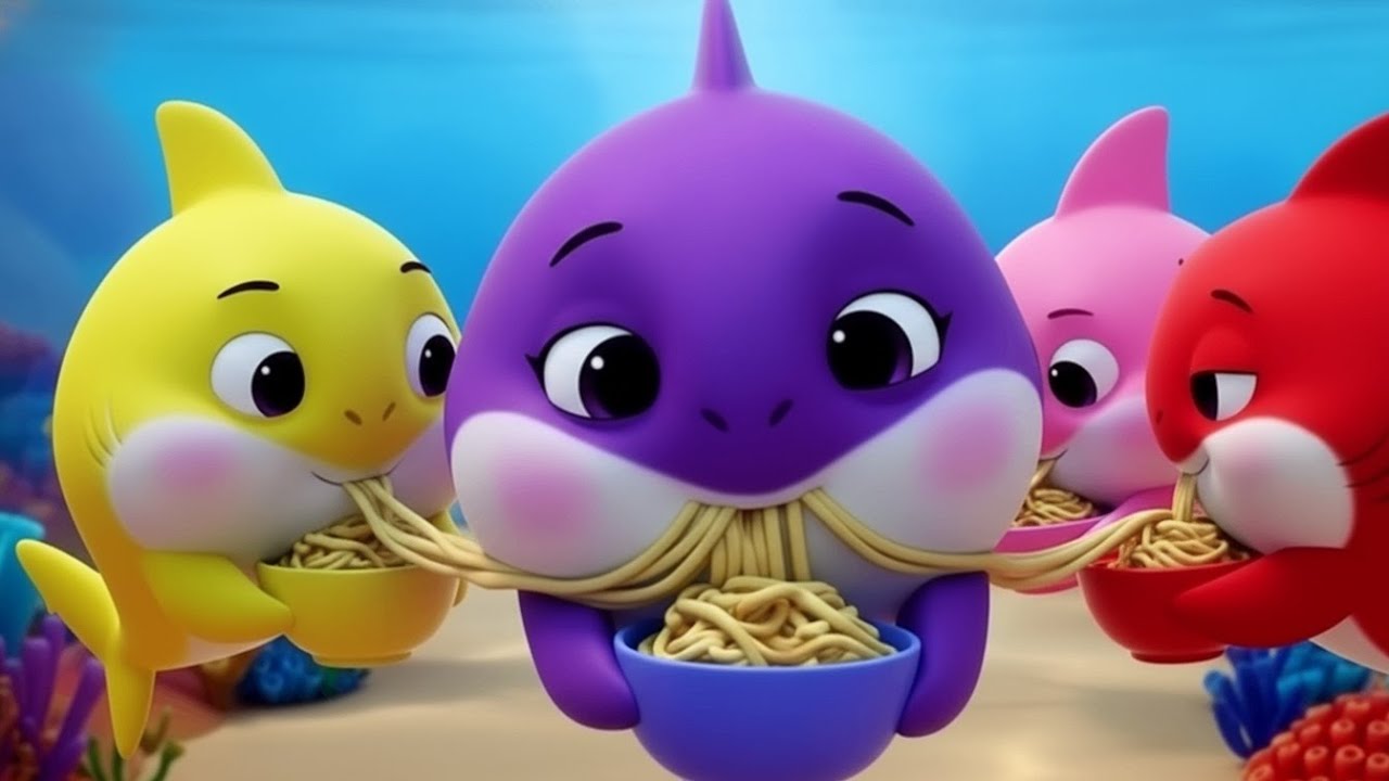 Mama Shark Noodles Song for Kids | Cute Baby Shark Song