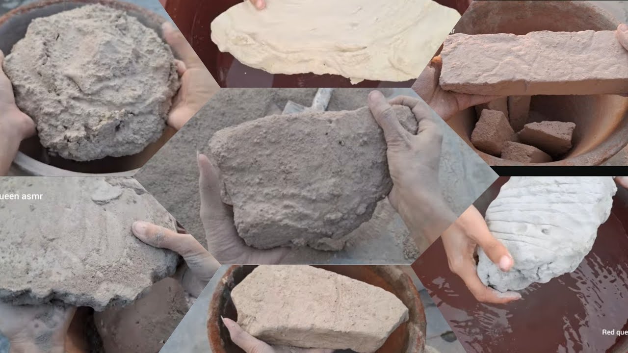 Multani Mitti Gachi Pure Cement Red Dirt Water Clay Pot and Dry Floor Crumbling 🤤🤤