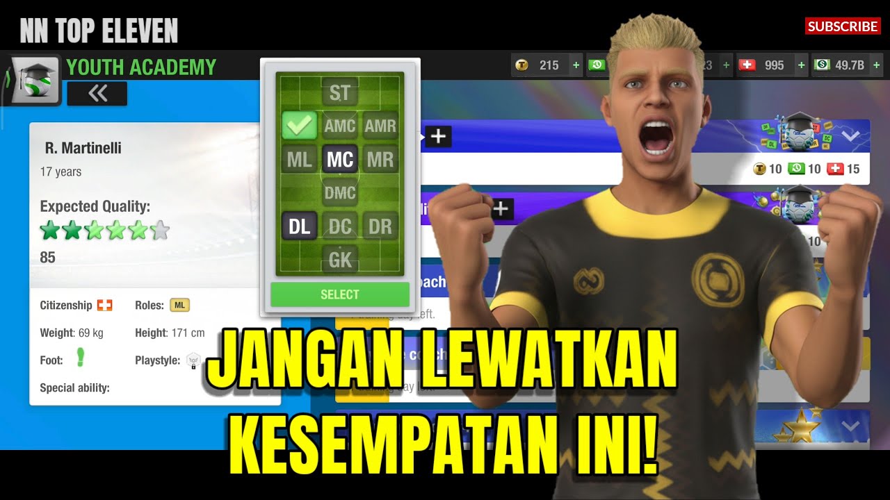 Cara Cepat Dapat Gaya Main di Akademi Remaja 🔥 Top Eleven 2026