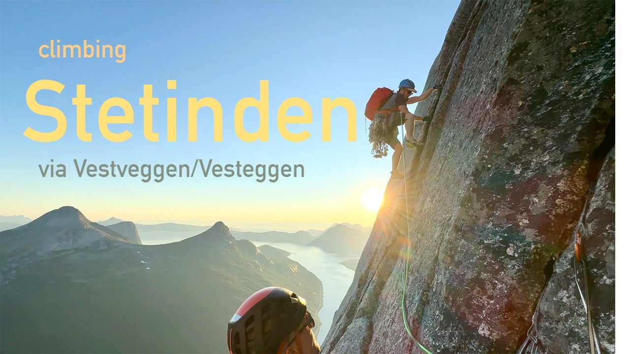 Climbing Stetinden via Vestveggen/Vesteggen during midnight sun