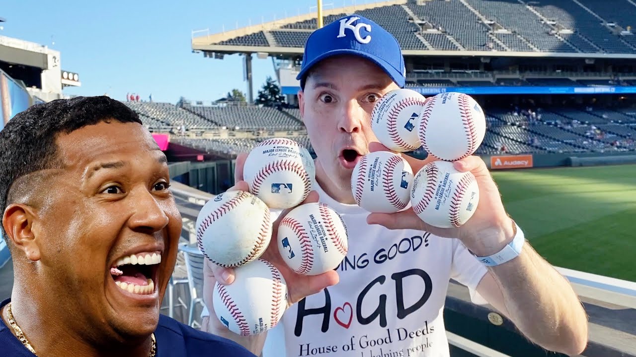 I got 14 BASEBALLS and my 95TH GAME HOME RUN at Kauffman Stadium!