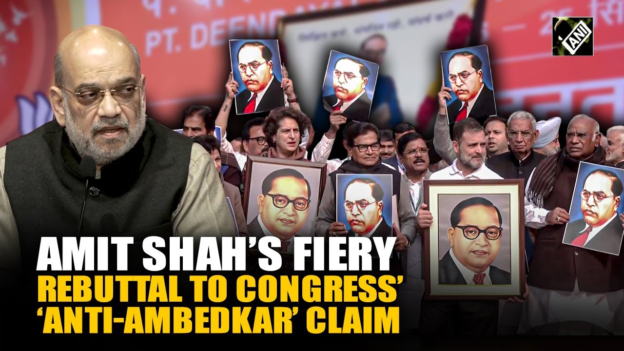 Amit Shah launches fierce attack on Congress, counters ‘Anti-Ambedkar’ claim