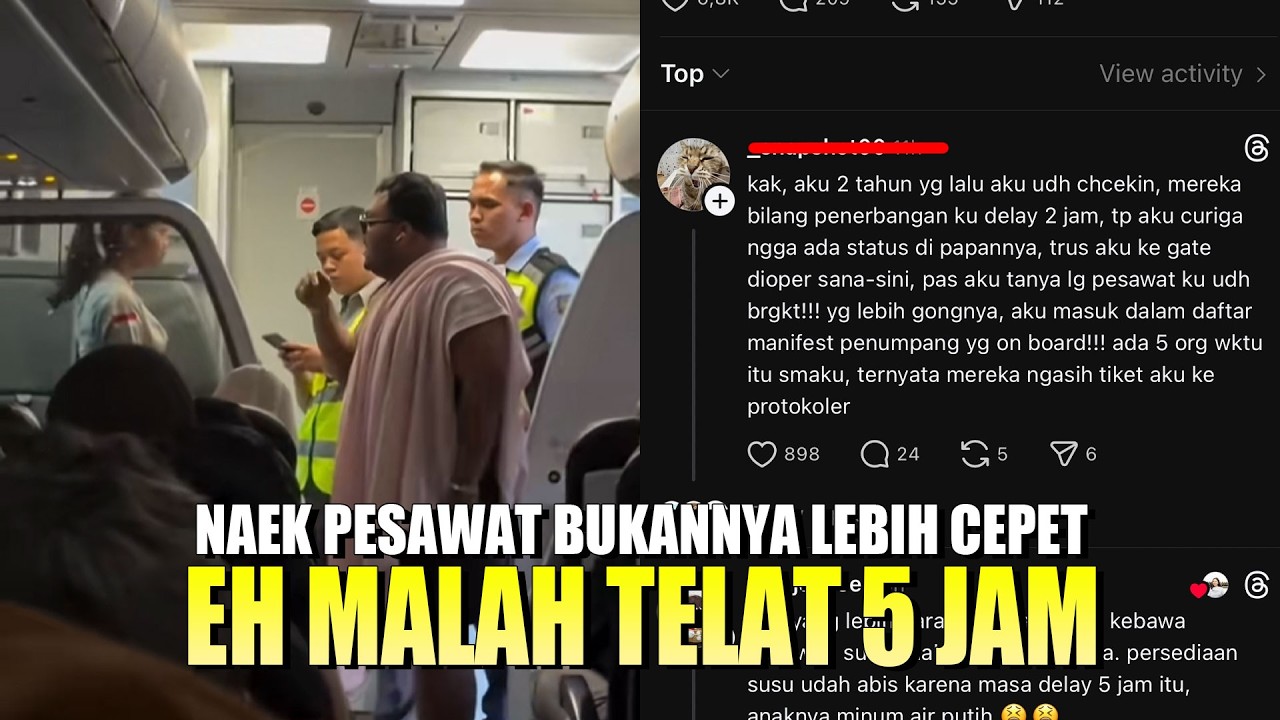 Udah delay 5 jam sampe anak muntah eh malah ditinggalin pesawat...