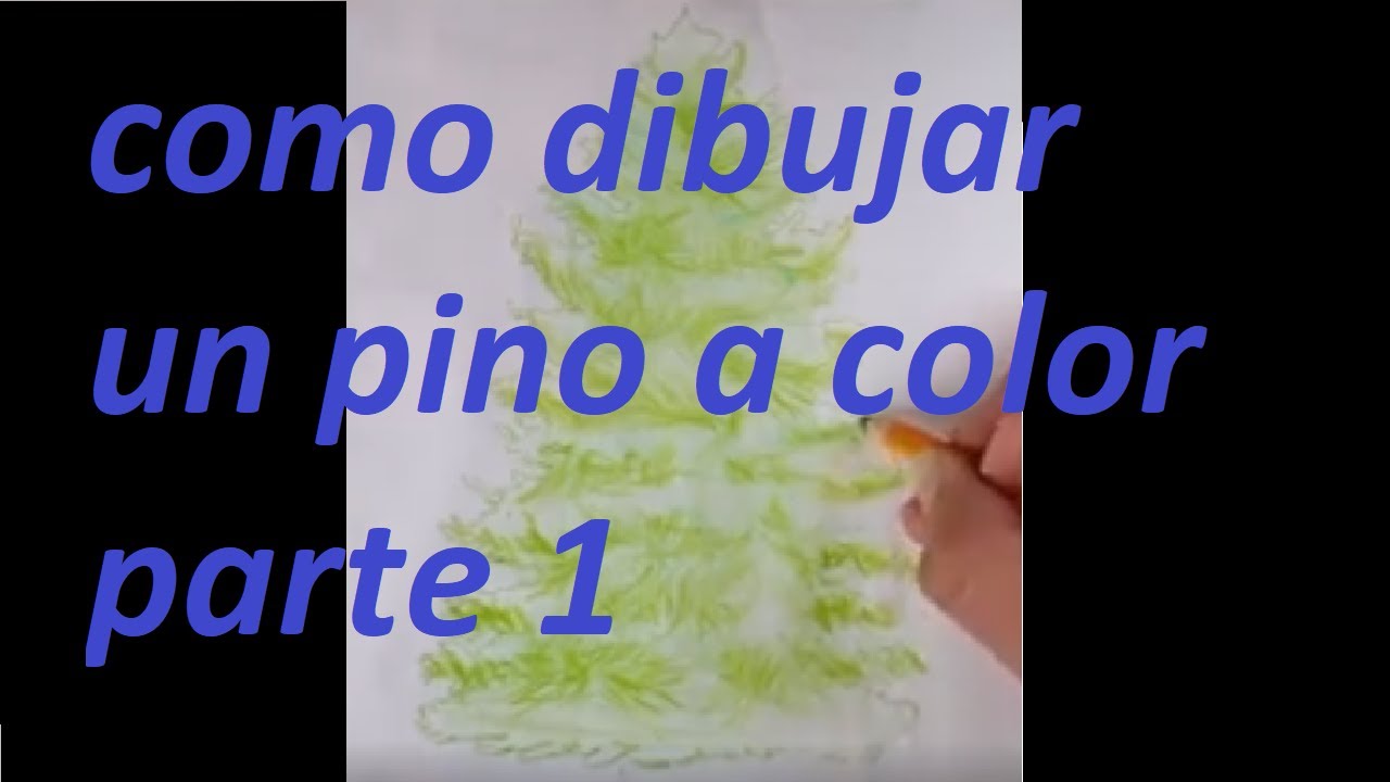 como hacer un árbol de pino a color parte 1