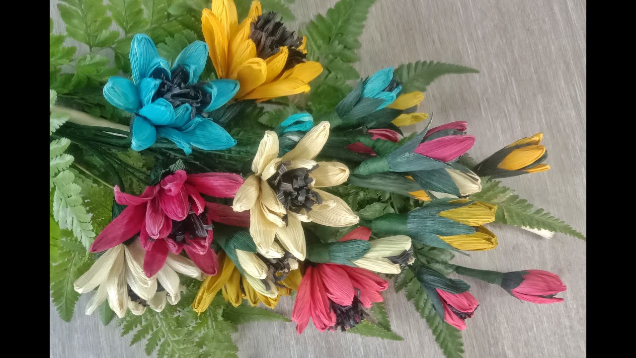 Cara Membuat Rangkaian Bunga Dari Kulit Jagung