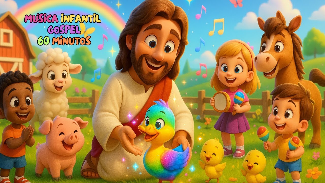 Jesus Me Ama | 1 Hora de Louvor Infantil com Jesus | Hist&oacute;rias B&iacute;blicas Cantadas | M&uacute;sica Infantil