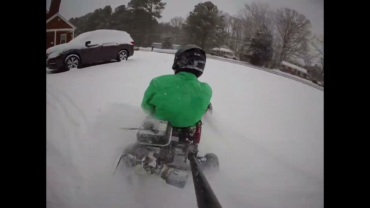 Go kart Motor fell off! And Snow drifting