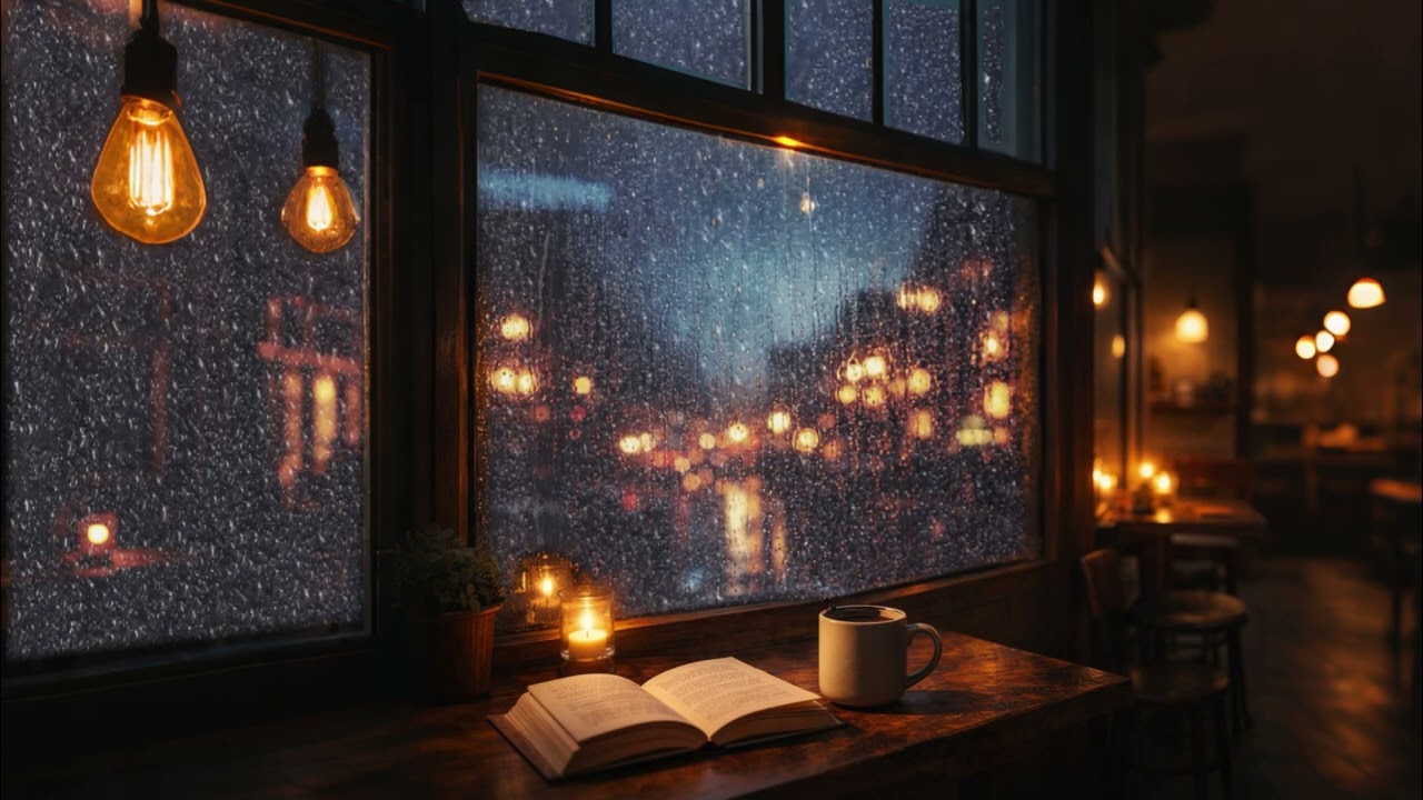 Rainy Cafe Ambience ☕ Cozy Coffee Shop with Soft Jazz Music | Relax, Focus, Study