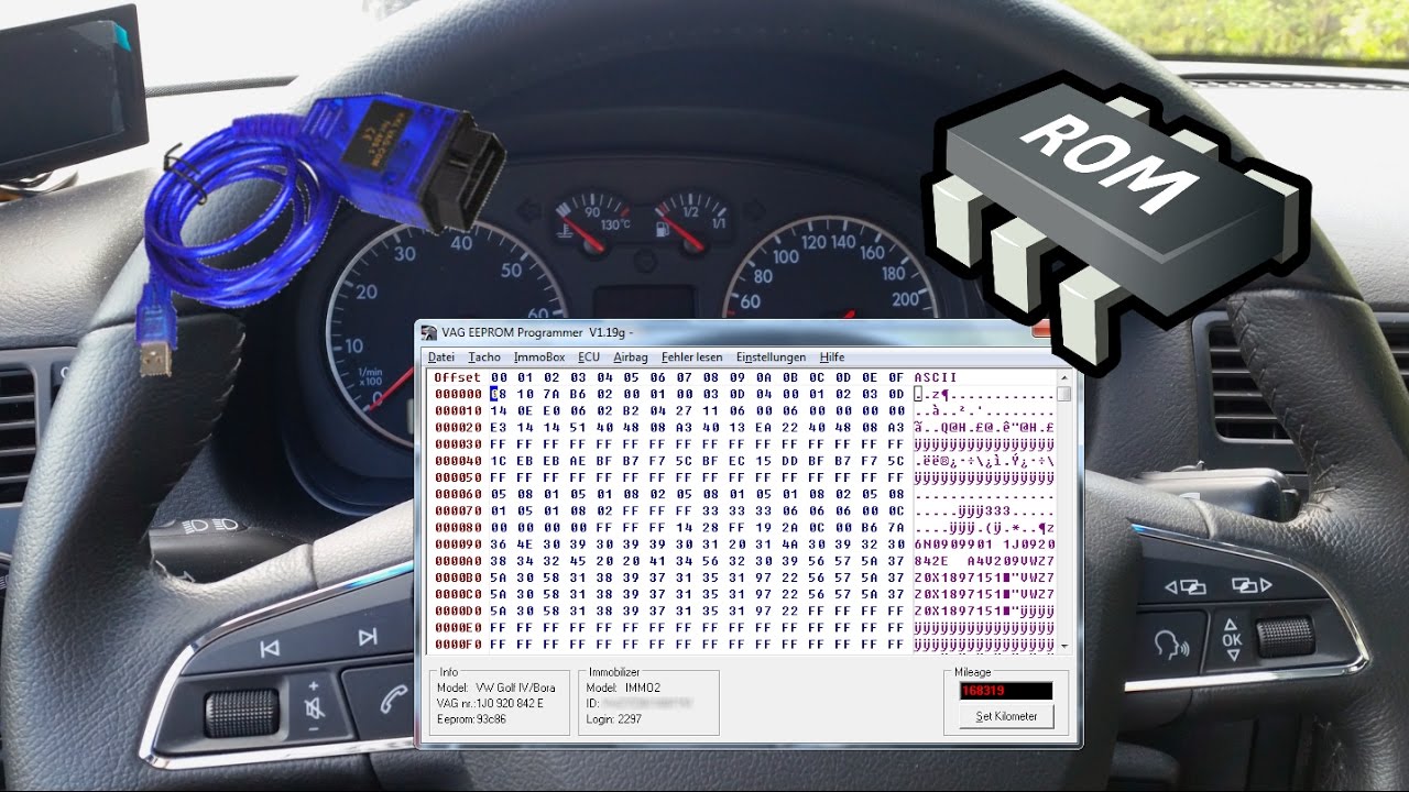🇩🇪 Tacho Logincode auslesen um Schl&uuml;ssel anzulernen - VW Golf IV und vergleichbare