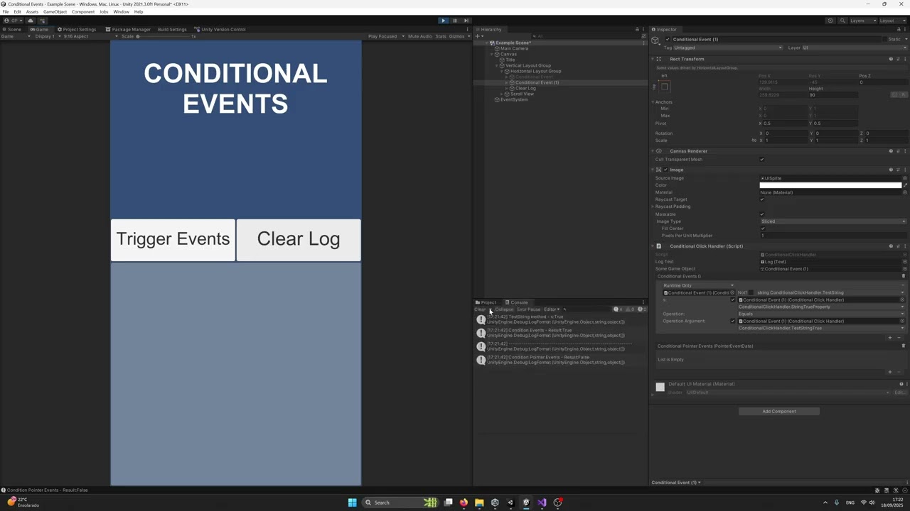 Conditional Events - Dynamic Arguments
