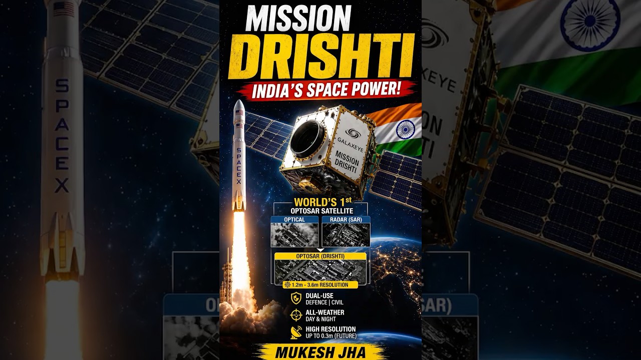 India Launches World&rsquo;s First OptoSAR Satellite! Mission Drishti Explained | Mukesh Jha UPSC