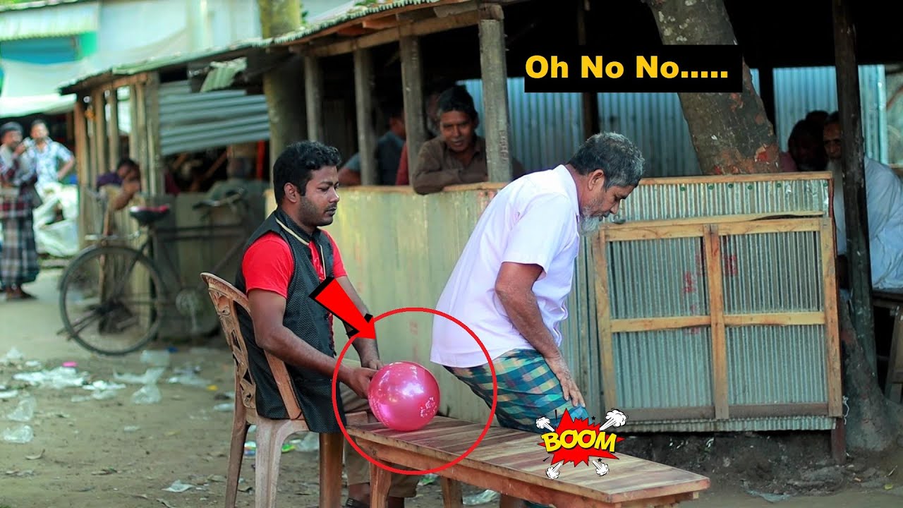 Popping Balloon On Seat Prank! New Funny Jokes Video For Laughing!! Part-7