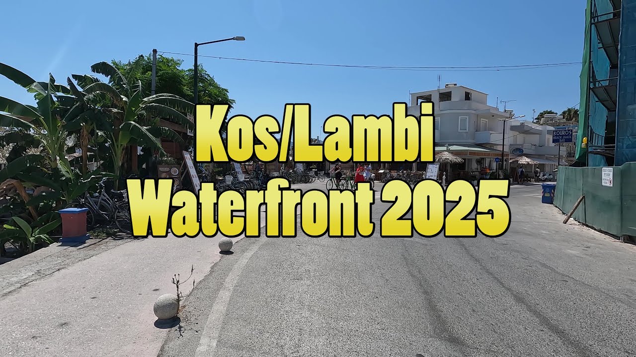 ☀️🚴 Kos/Lambi Waterfront Walk | Summer 2025 on a Warm Day 🌊🇬🇷