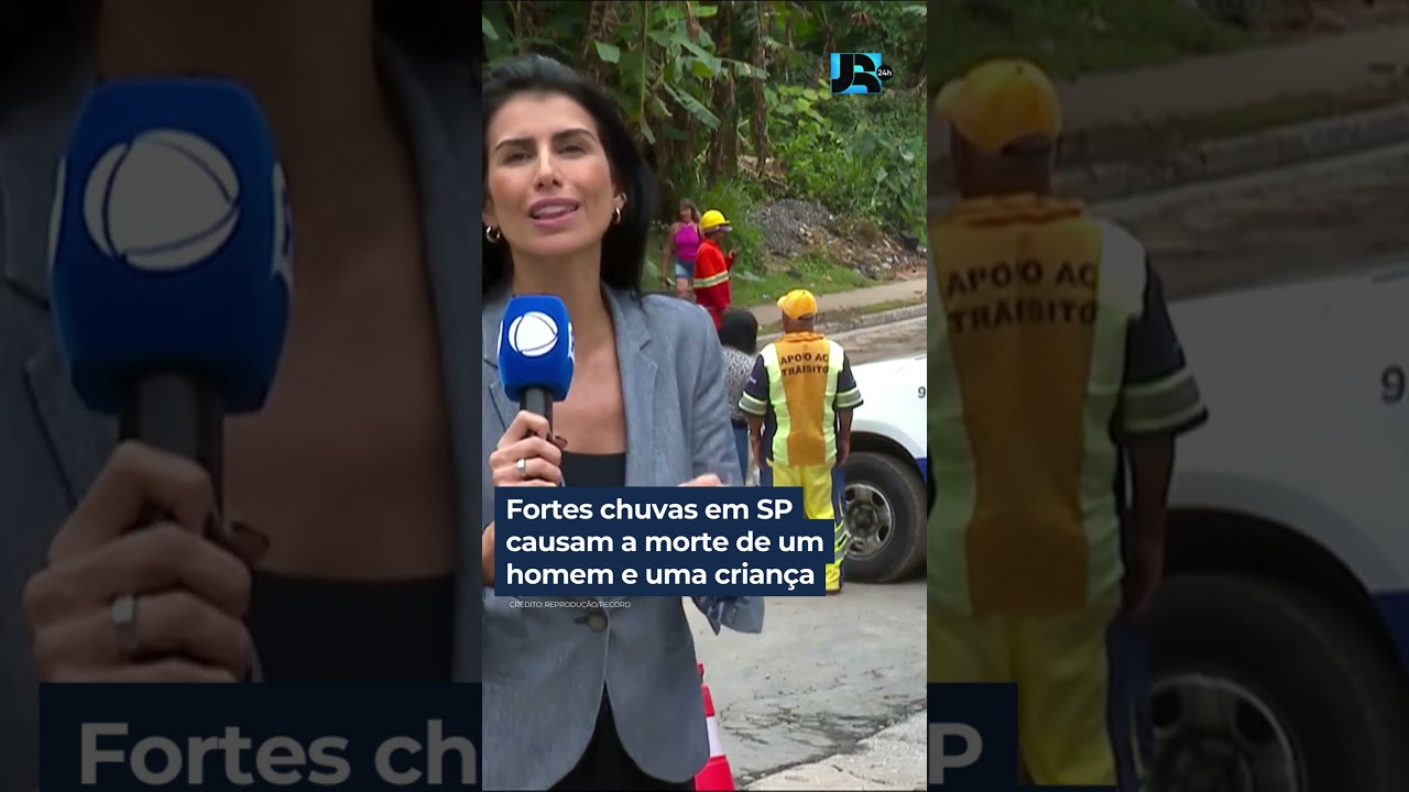 Fortes chuvas em SP causam a morte de um homem e uma crian&ccedil;a #JornalDaRecord #shorts