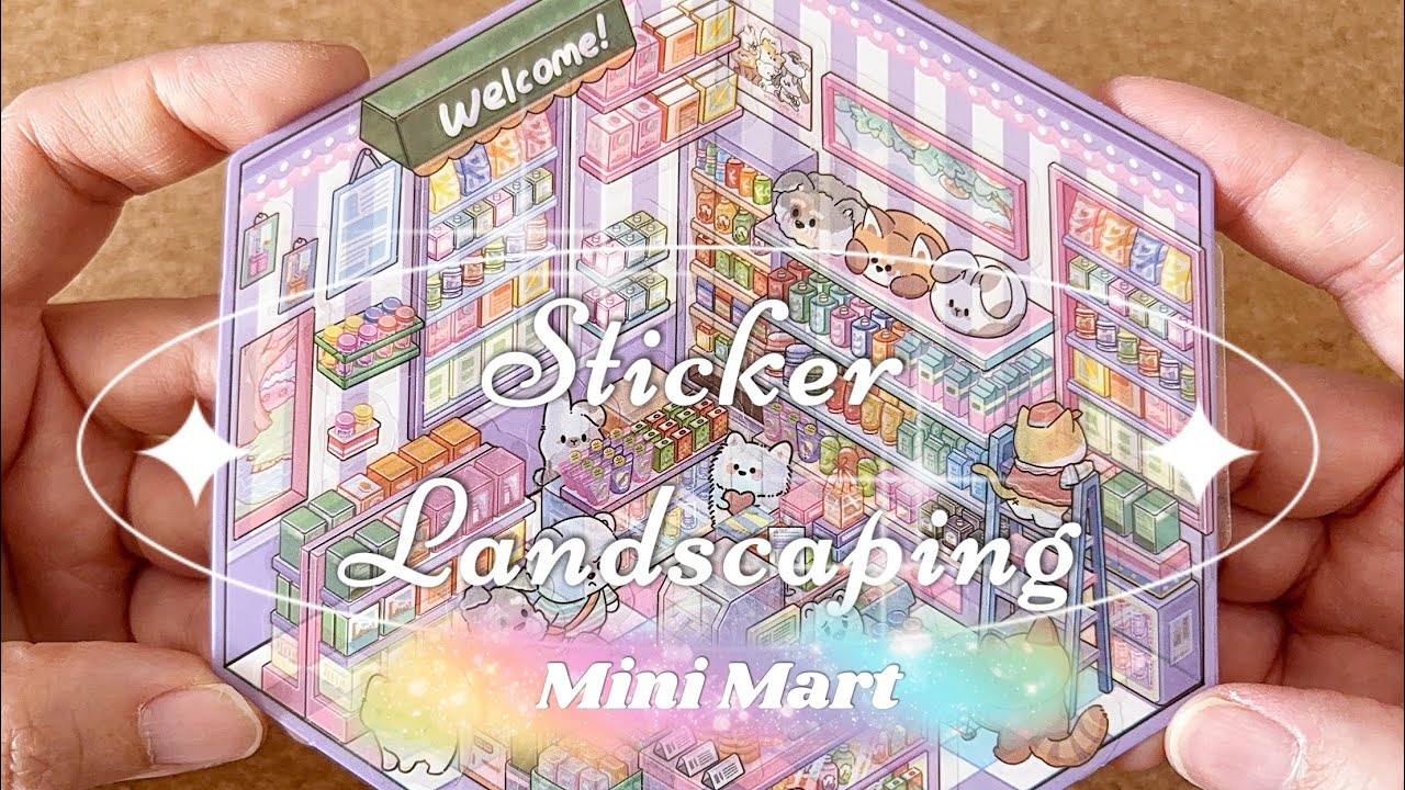 Animal Mini Mart Scene | 3D Miniature Sticker Landscaping ASMR