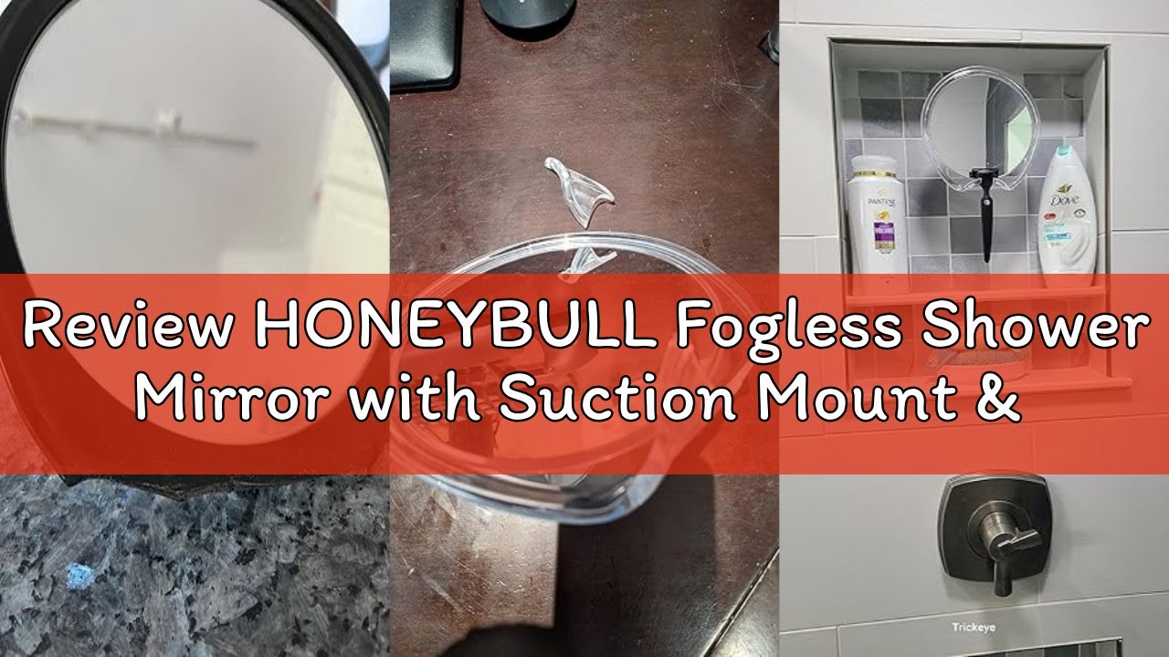 Review HONEYBULL Fogless Shower Mirror with Suction Mount & Swivel – Anti-Fog Acrylic Bathroom Mirro