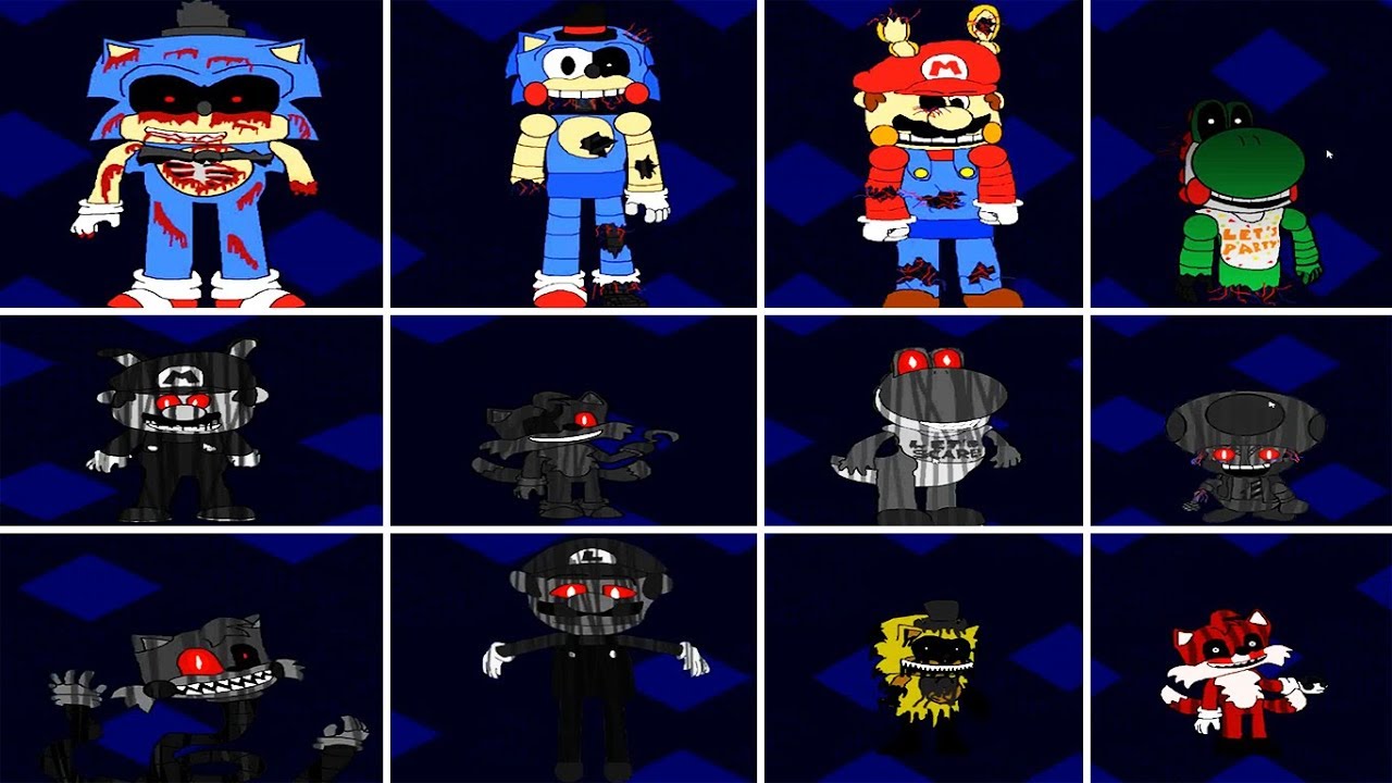 Five Nights At Sonic's 3 - All Animatronics And Jumpscares (Extras)