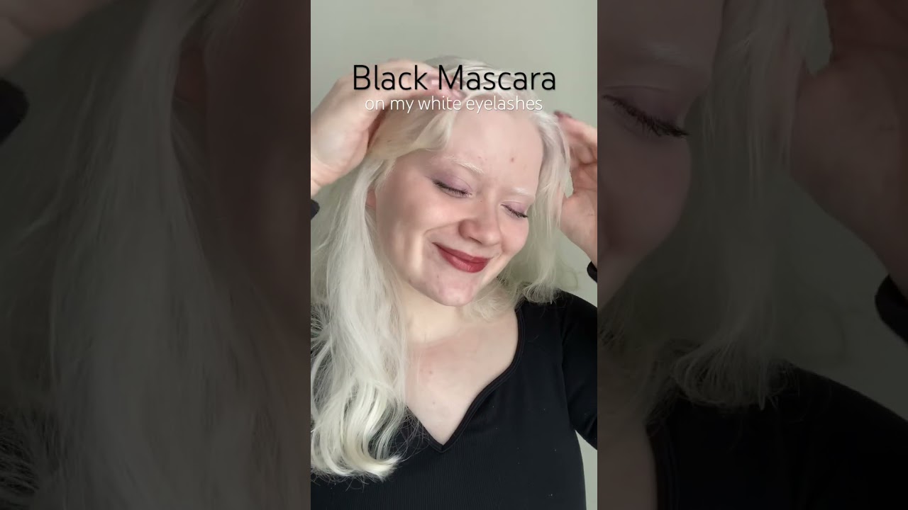 Black Mascara on my natural white eyelashes #shorts