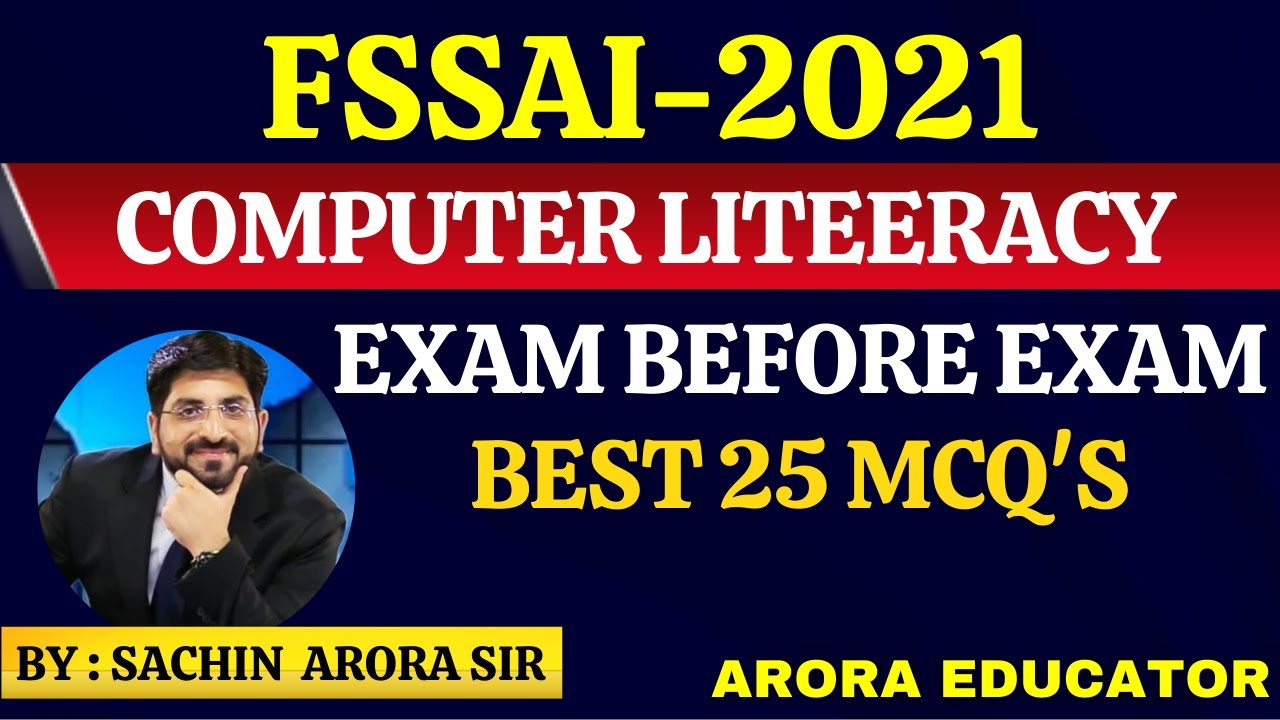 FSSAI Computer Literacy Exam Before Exam | | FSSAI Recruitment 2021 | FSSAI Computer MCQ |