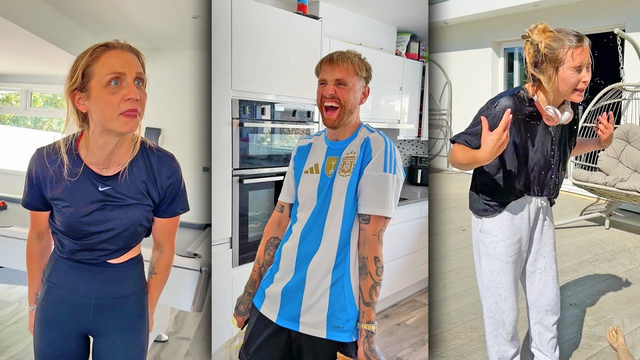Stunt double prank, water balloon surprise and the staircase of doom 😂👀