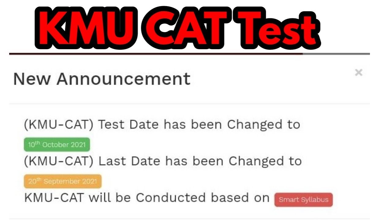 KMU CAT 2021 Registration|Admissions Test For Paramedics Public Health Nursing And DPT/KMU Admission