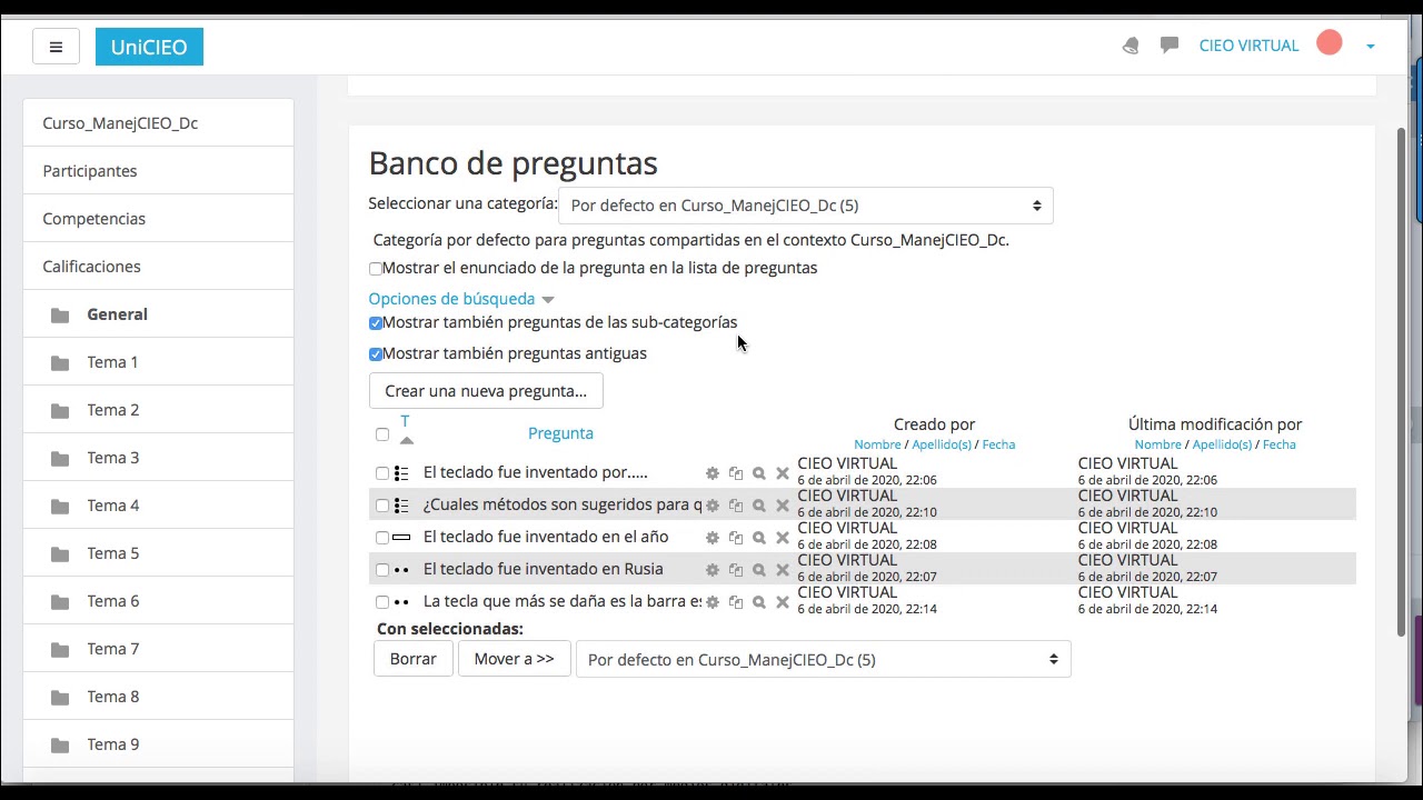 Cómo crear una evaluacion en Moodle