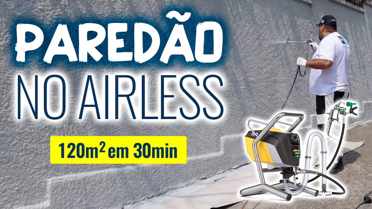 Como pintar PAREDÃO grande com airless em MEIA HORA