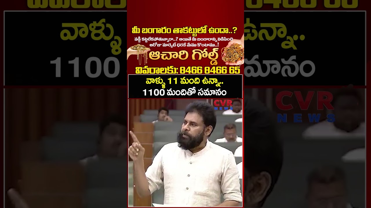 వాళ్ళు 11 మంది ఉన్నా.. 1100 మందితో సమానం | Pawan Shocking Comments In Assembly | CVR NEWS