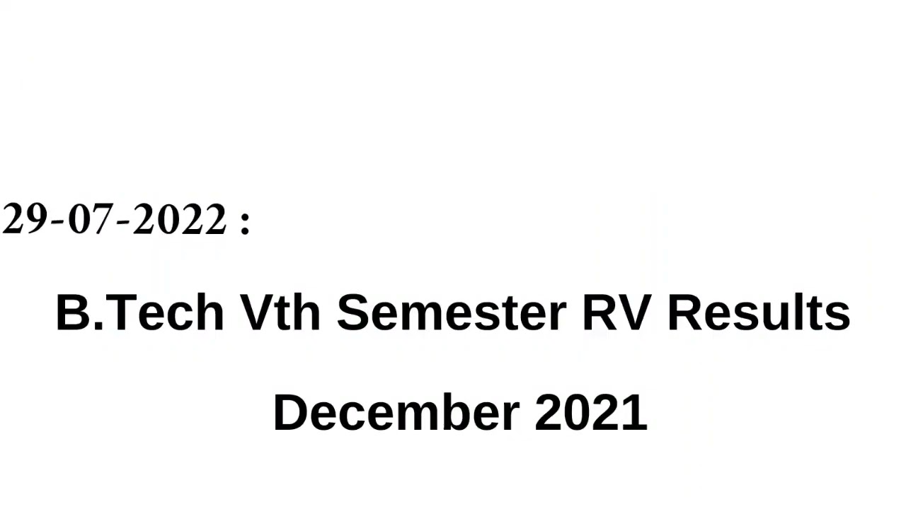 aknu B.Tech 5th Sem RV Results - December 2021