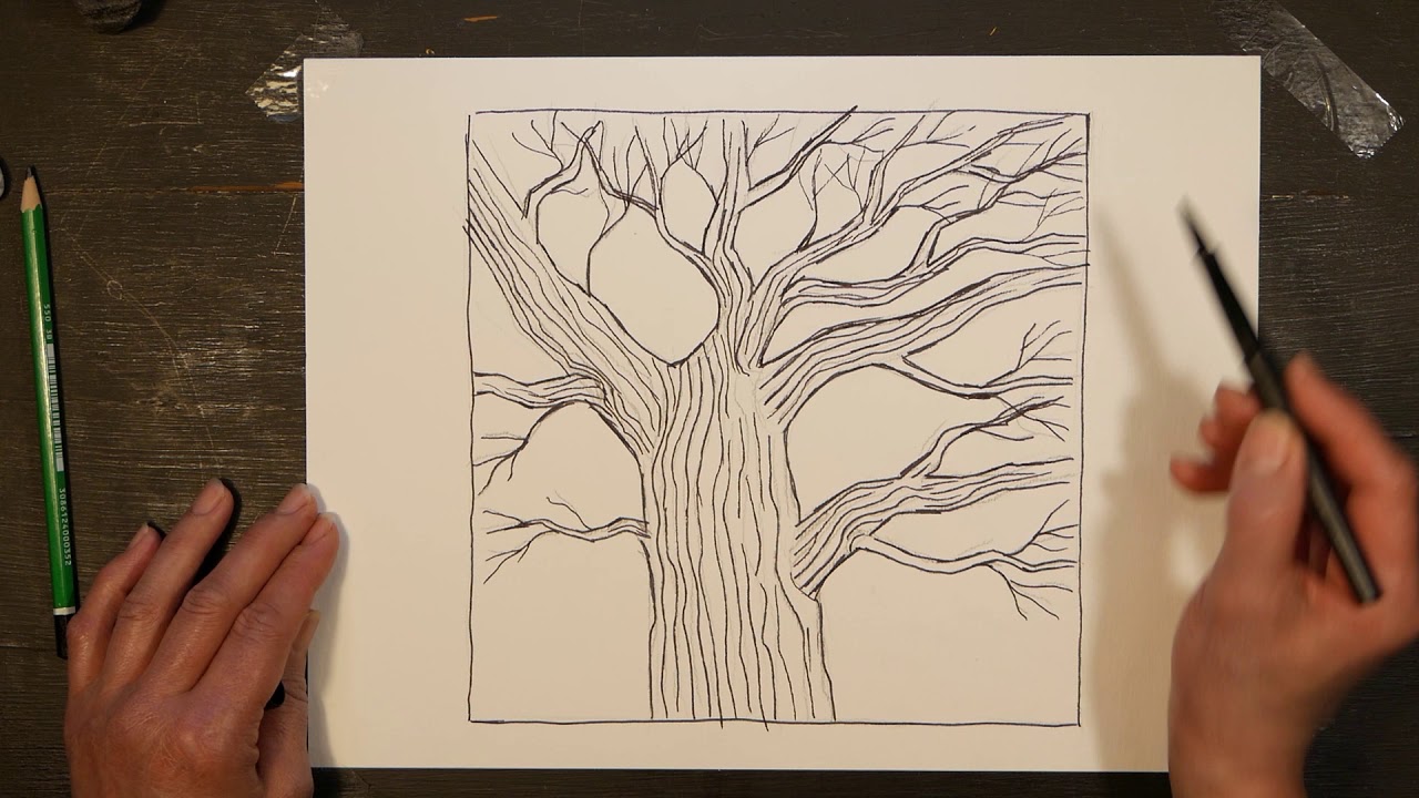Dessiner un arbre à la manière d'une estampe japonaise