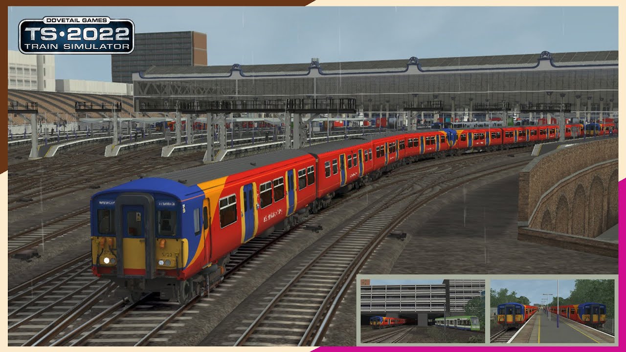 Class 455 cab ride from London Waterloo to Hampton Court (w/ AP enhancements) ~ Train Simulator 2022