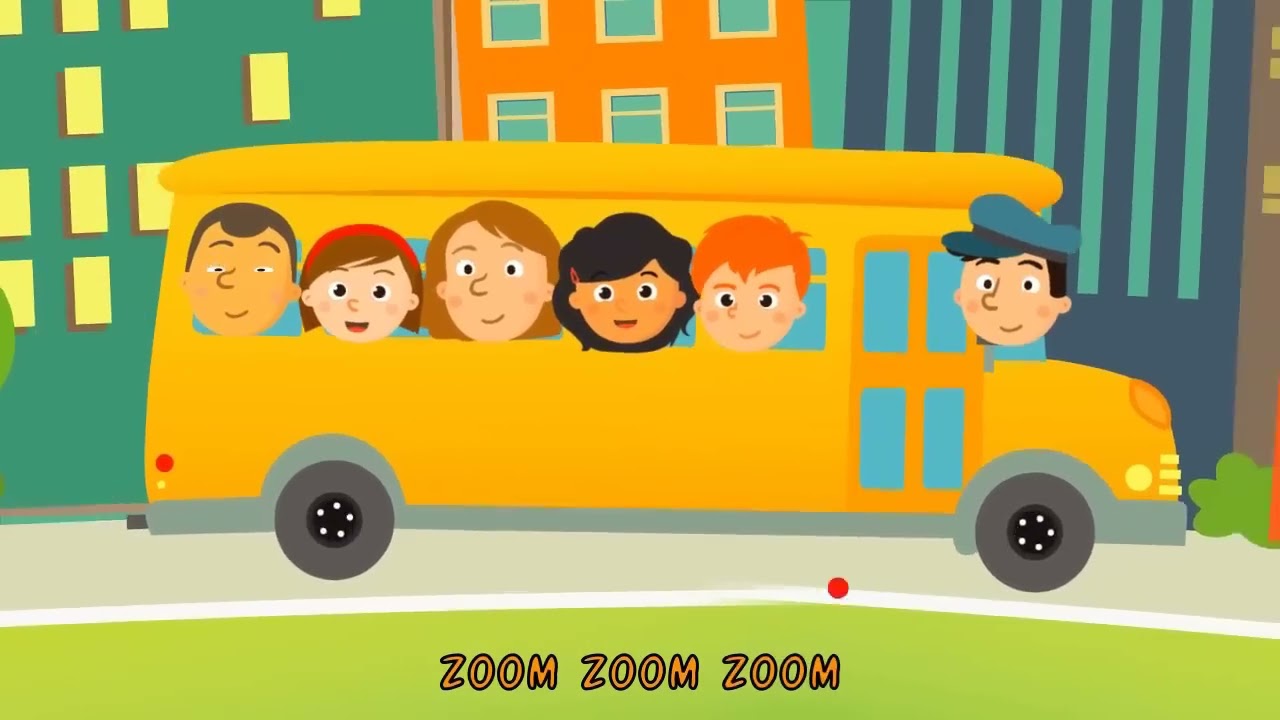 The Wheels On The Bus Go Round and Round &bull; Nursery Rhymes Song with Lyrics &bull; Animated Kids Song