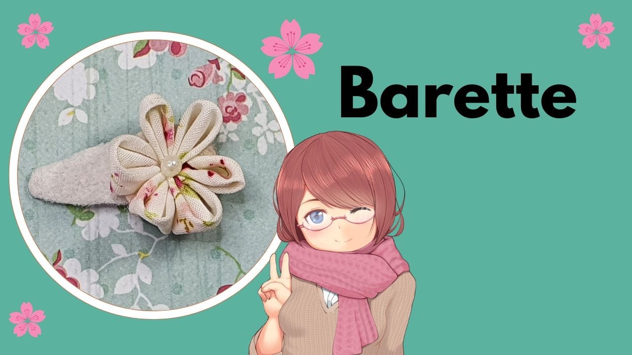 Comment faire une barrette fleur en tissu d'inspiration Japonaise 