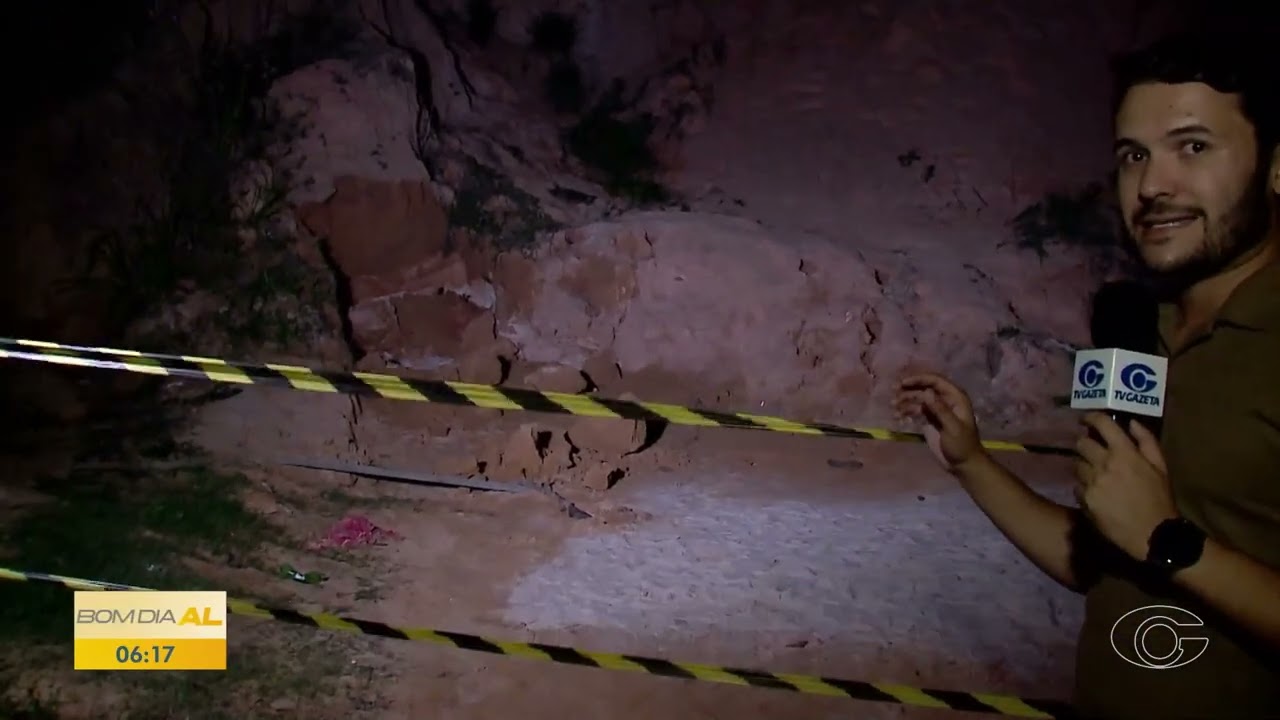 Criança morre e outra fica ferida após desabamento de barreira em Roteiro - 20/02/2026