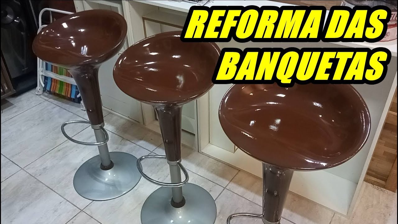 Desarmando e pintando Banqueta Giratória balcão americano