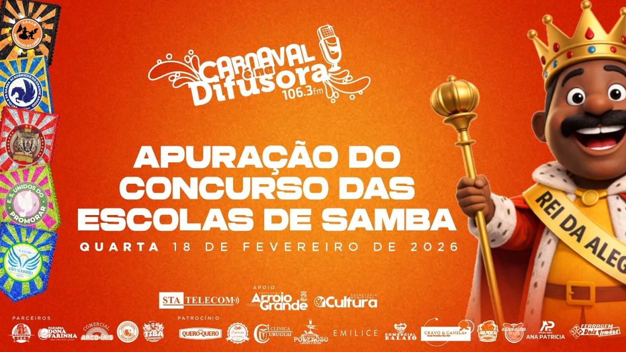 CARNAVAL 2026 | Apuração do Concurso das Escolas de Samba dia 18/02/2026 - Arroio Grande/RS