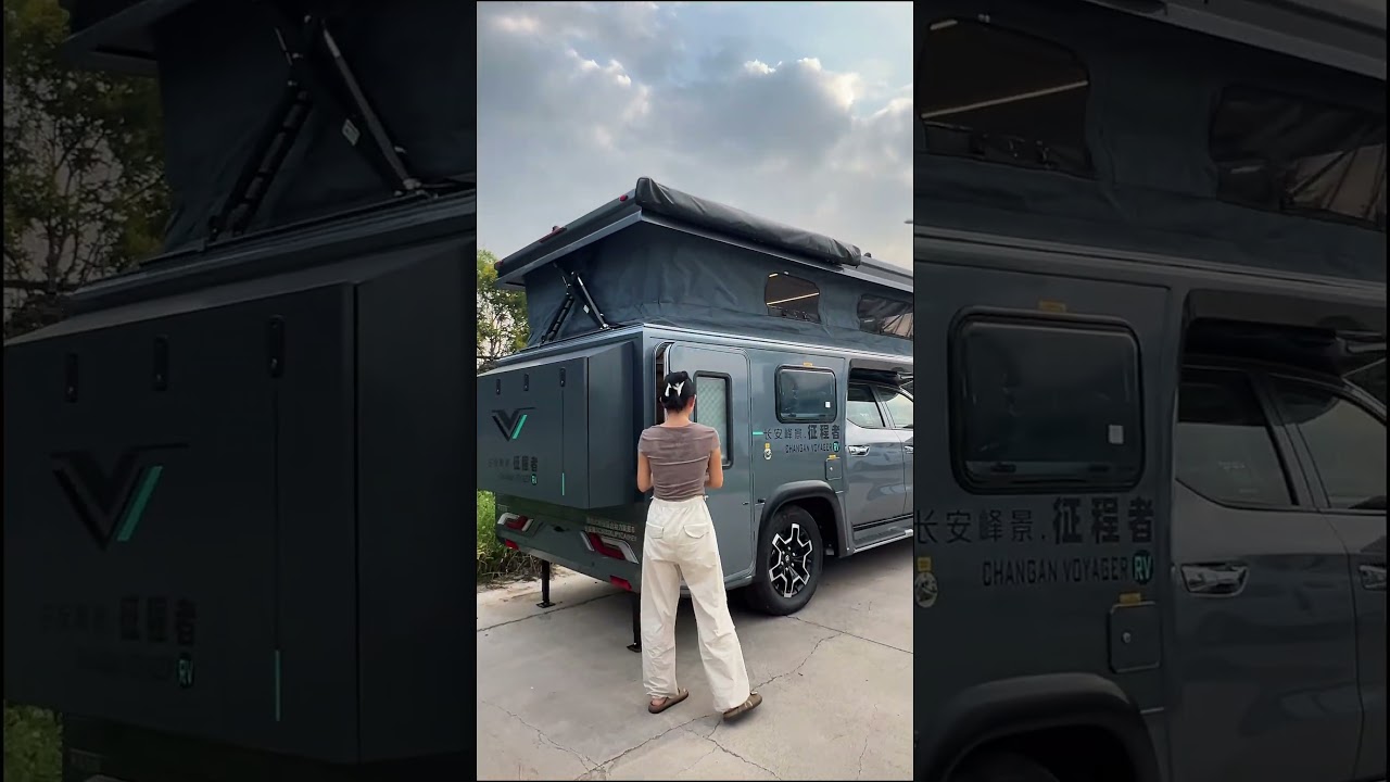 Changan Hunter new energy pop-top pickup truck RV! It can be used for underground parking