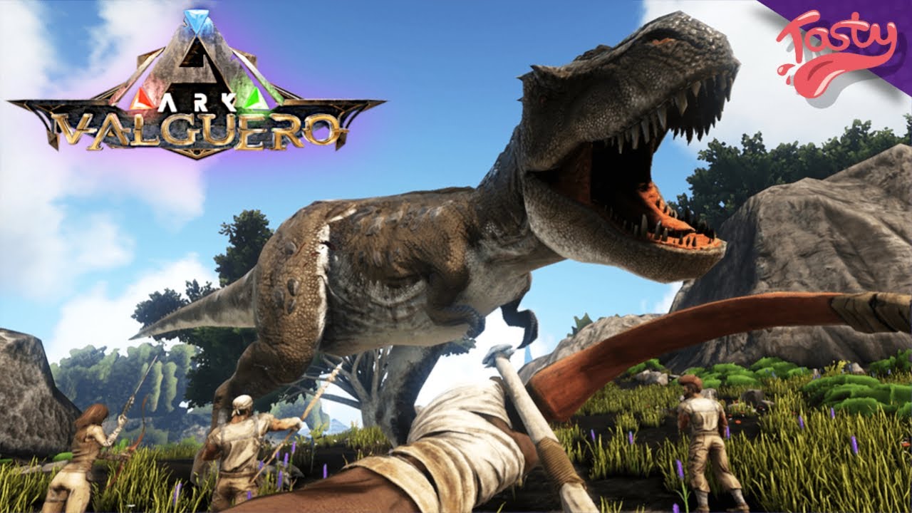 Day 1 and Already Running From a Rex! - Ark Valguero Ep 1