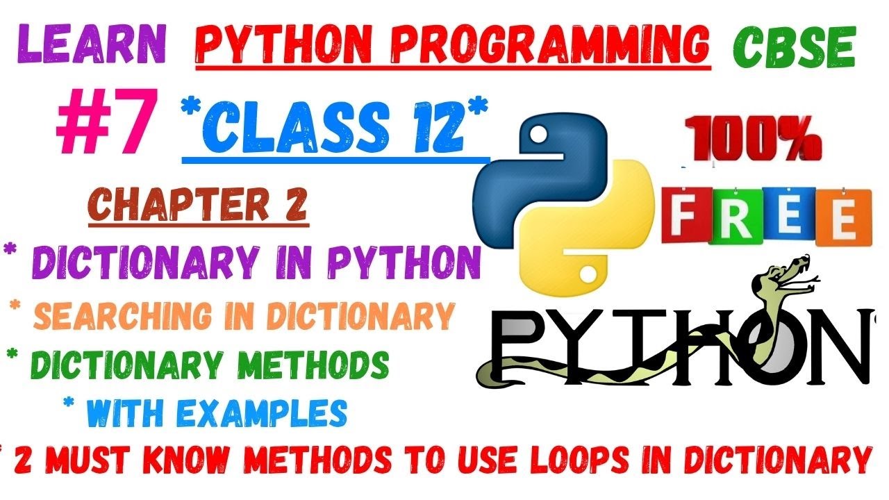 Python Dictionary &ndash; CBSE Class 12 | Full Lecture with Examples
