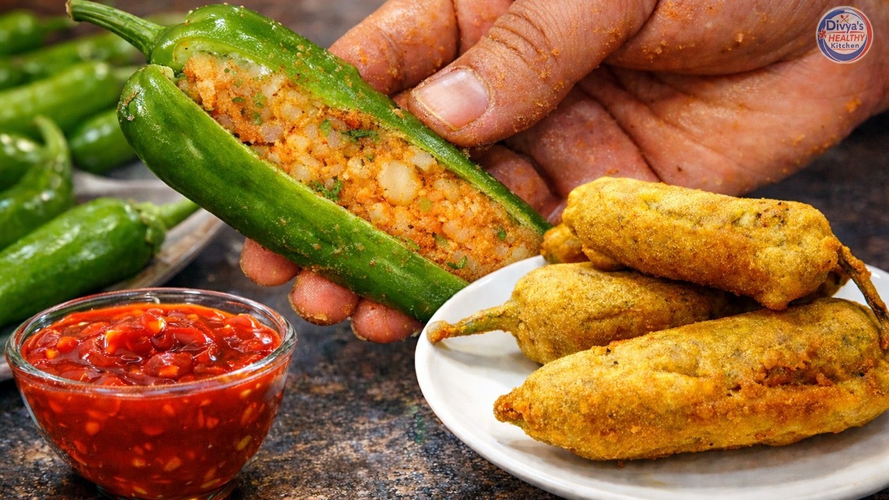 Mirchi pakoda recipe | mirchi pakora | mirch ke pakode | pakora | mirchi bhajia | pakoda recipe