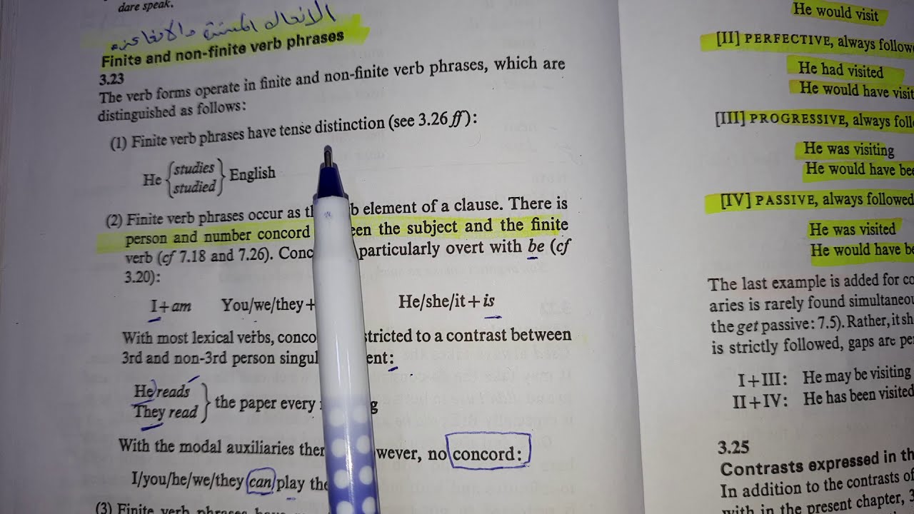 مادة الكرمر/ المرحلة الثالثة/ finite and non- finite verbs