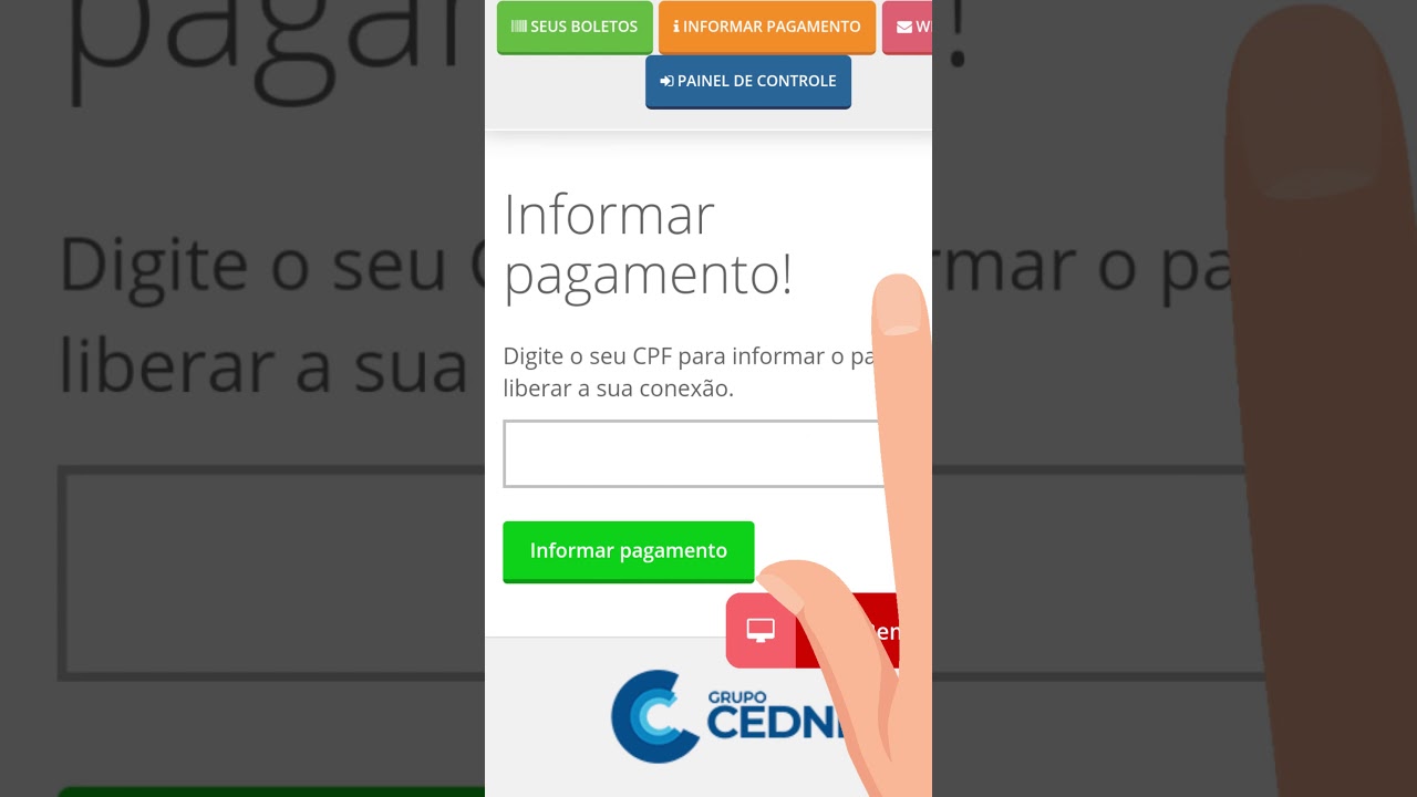 Como Informar Pagamento pelo celular - GRUPO CEDNET
