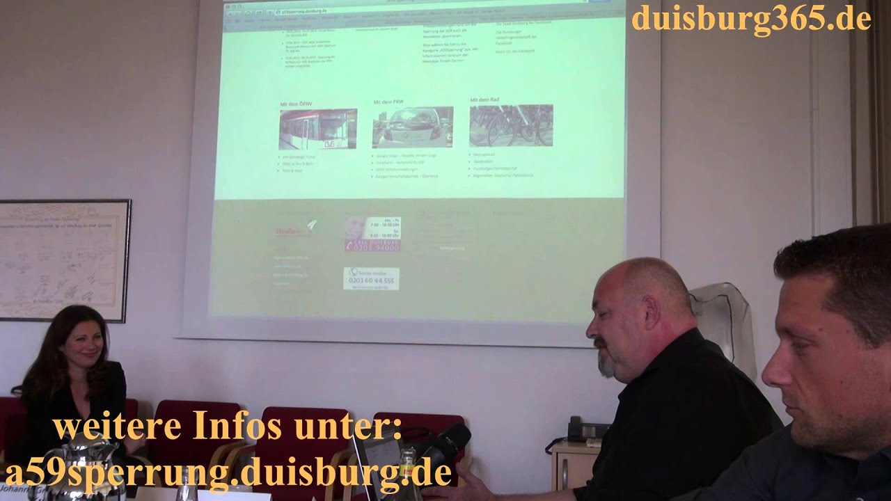 Oliver Steinke erlaeutert die Website:  a59sperrung.duisburg.de