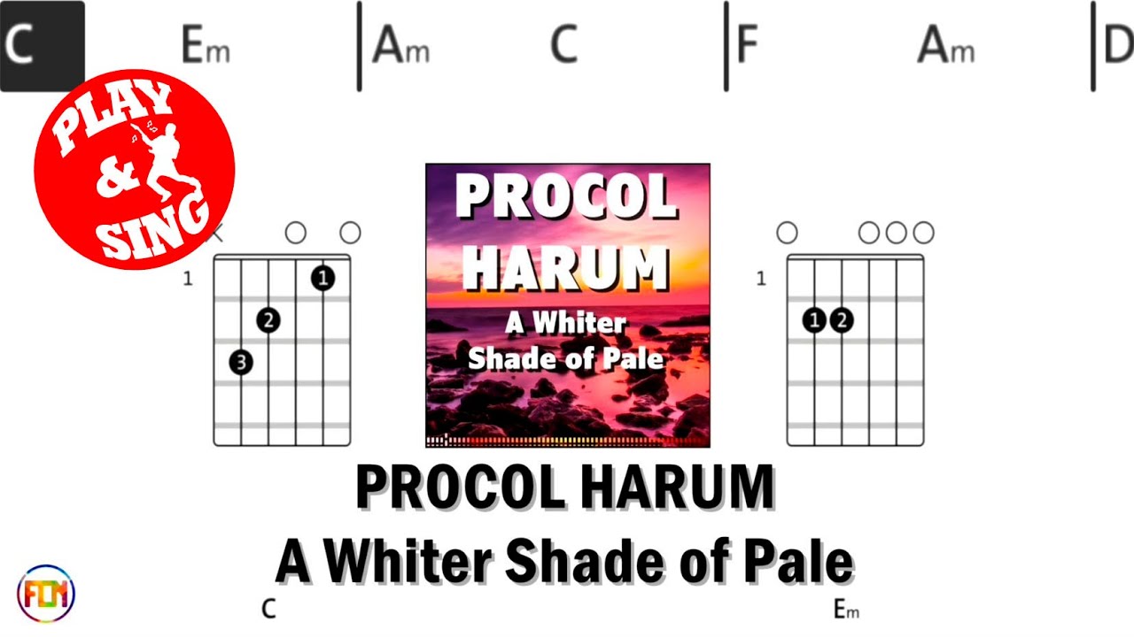 Procol Harum - A Whiter Shade of Pale | Scrolling Guitar Chords & Lyrics