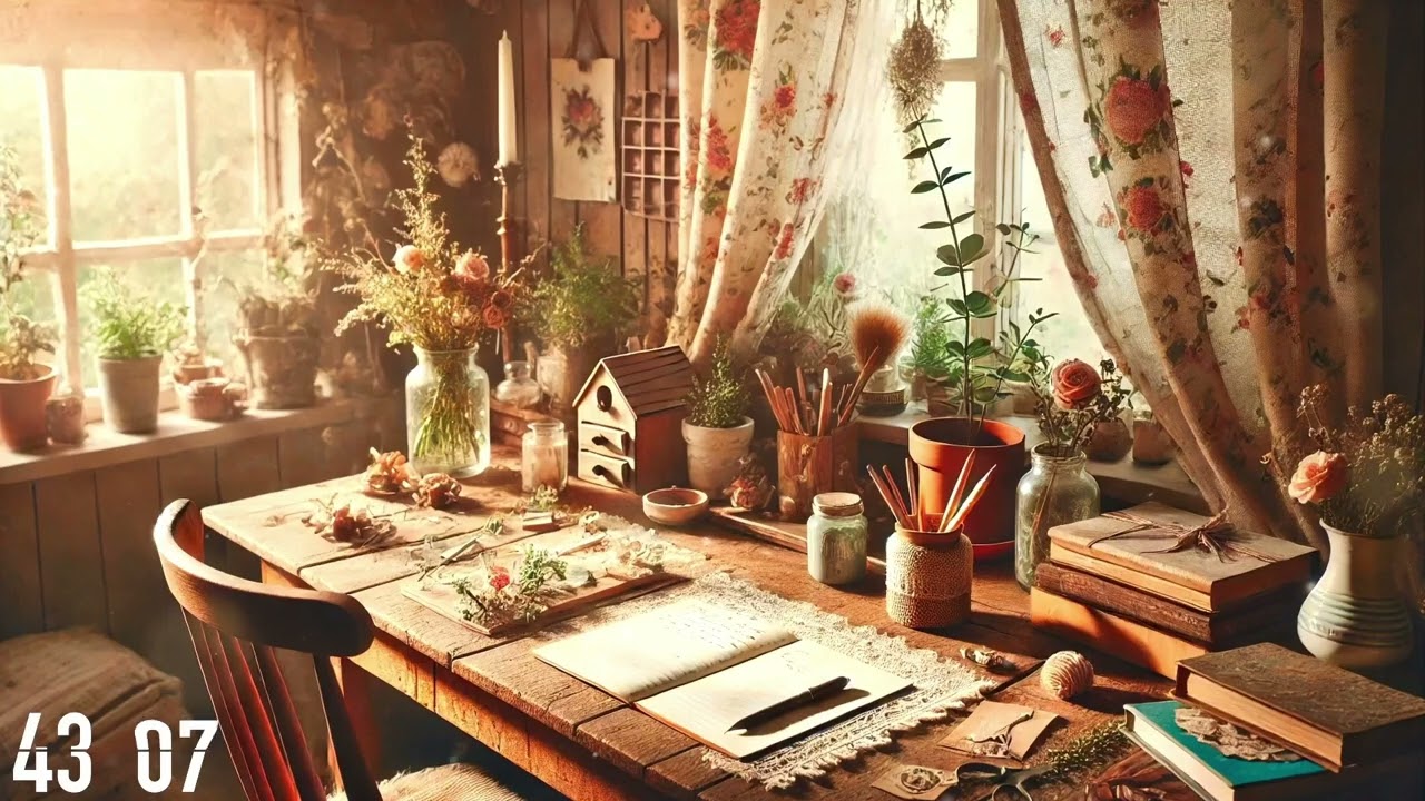 Cozy Cottagecore Study with Me: Pomodoro 50/10, Rain & Bird ASMR