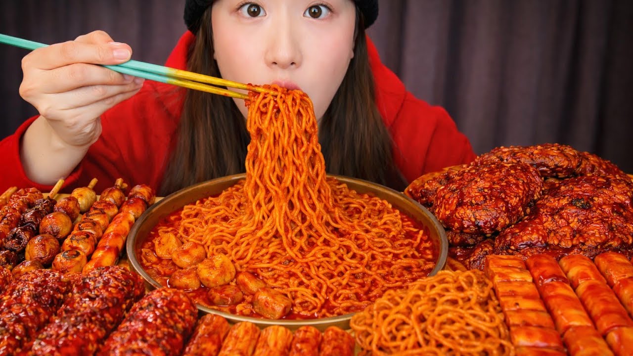 EXTREME Spicy Noodles Mukbang 🌶️🔥 | So Red, So Hot! 