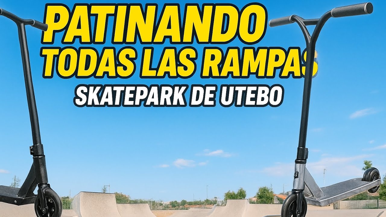 Patinando todos los módulos del skatepark de Utebo 