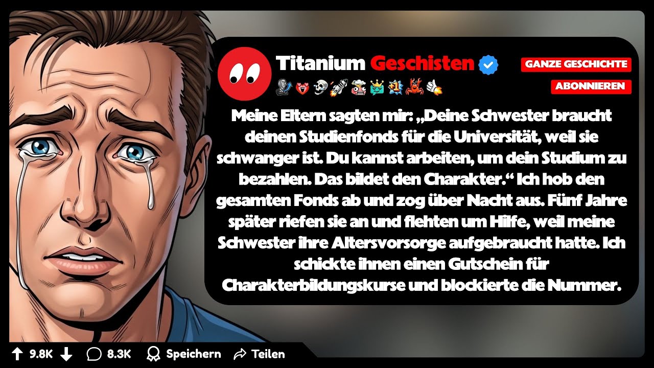 [GANZE GESCHICHTE] Meine Eltern sagten mir: „Deine Schwester braucht deinen Studienfonds für die...