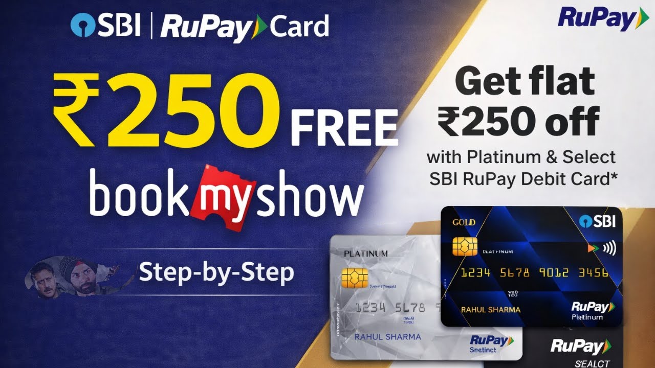 SBI RuPay Debit Card Benefits: ₹250 BookMyShow Offer Kaise Use Kare | Step-by-Step Process