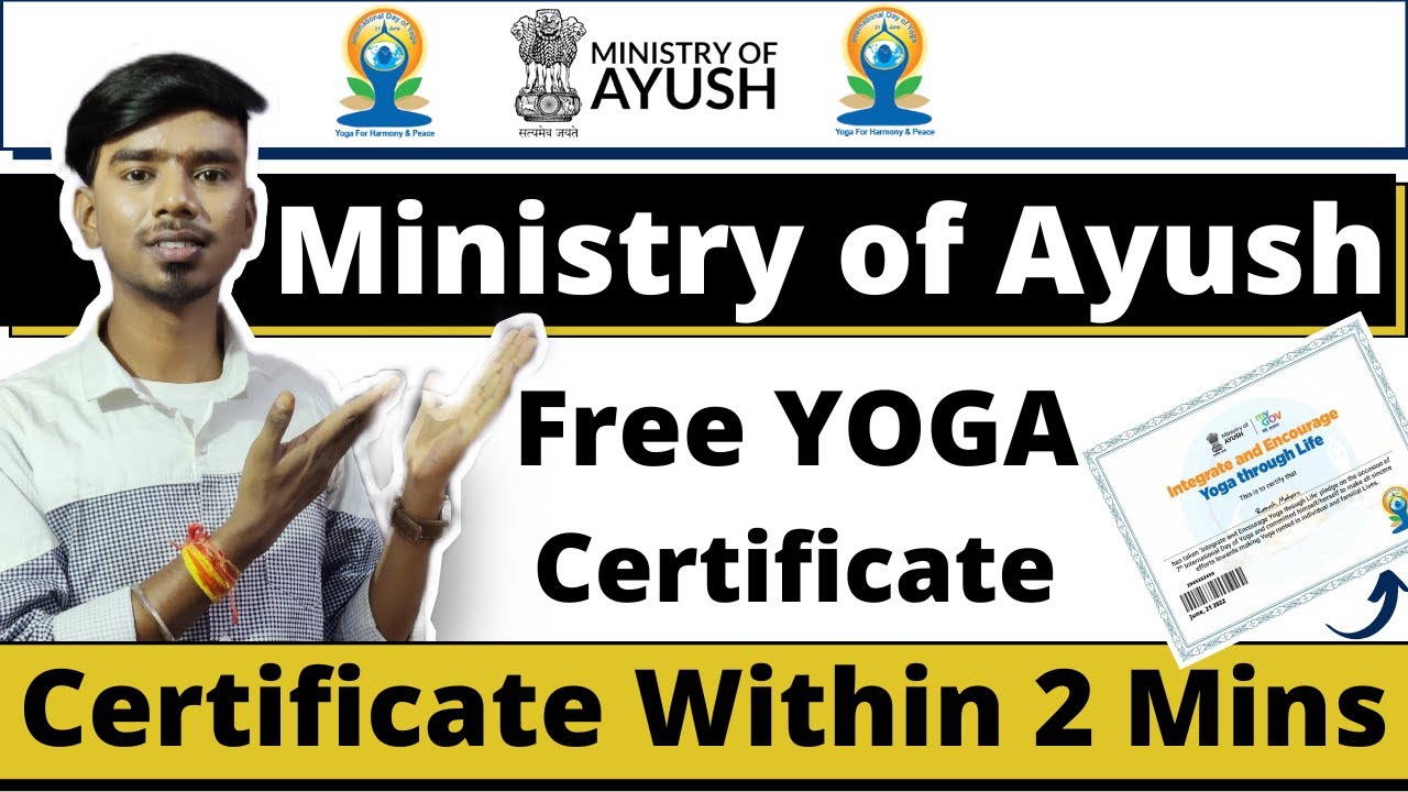 Ministry of Ayush Free YOGA  Certificate | Government Free Certificate